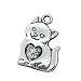 Housweety 40 PCs Silver Tone Cat/Heart Charms Pendants 22x14mm
