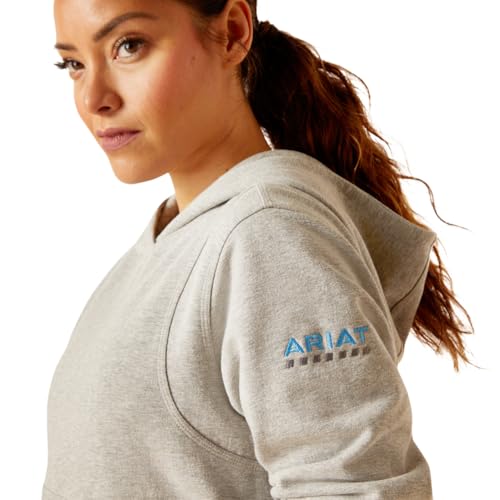 Image of ARIAT Women's Rebar Lightweight Cropped Hoodie, Heather Grey, X-Small