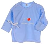 Gr. 50, 56 oder 62 Wickelhemdchen Hemdchen Baby Shirt Blau 50 56 62 Babyhemdchen Papa Mama dad Mum (62)