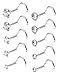 FIBO STEEL 10Pcs 20G Stainless Steel Nose Ring Studs Body Jewelry Piercing CZ Inlaid 1.5MM-3.5MM S