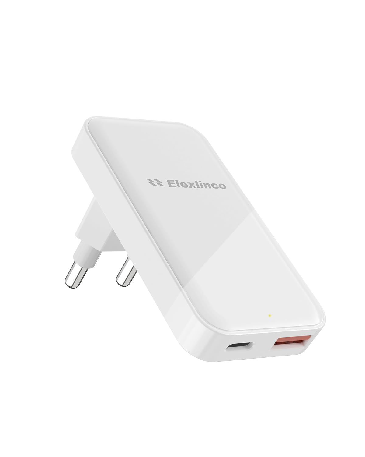 35W Caricatore USB C, Elexlinco 2 Porte Caricatore USB C da Muro, 35W GaN PD Power Delivery & 18W Quick Charge 3.0, Compatibile con iPhone15/14/13, Galaxy S23/S22, Smartwatch, iPad, Pixel, ecc(Bianco)