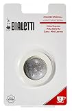 Dimensioni: 2 TAZZE ‎Bialetti ‎0800002 - Set di 3 guarnizioni e 1 portafiltro per modello a 2 tazze, Bianco/Argento