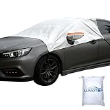 Aumotop Half Car Cover Top All Weather -Waterproof Windshield Cover Exterior Cover Outdoor Snow Sun