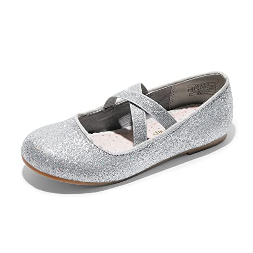 Dream Pairs Girls Ballerina Dress Shoes Mary Jane Flats 13 Little Kid Silver
