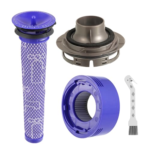 HUAREW Aspiradoras Accesorios Kit para Dy son V7 V8, 1 Cubierta Trasera del Motor, 1 Filtro Trasero HEPA, 1 Prefiltro, 1 Cepillo de Limpieza