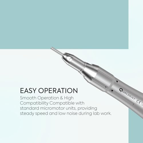Image of Qualdent Straight Micromotor Handpiece for Dental Laboratory | Stainless Steel Body | Autoclavable up to 135C | Compatible with Standard Micromotor Units | Ergonomic Design | Low Noise Operation