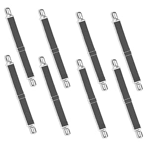 NUWIQ Betttuchspanner, Verstellbare Bettlakenspanner, Lakenspanner mit Metallklammern, für Laken, Matratzen oder Sofas, Schwarz, 8 Stück