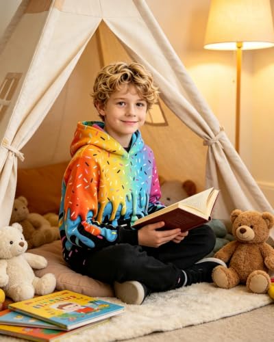 Image of Belovecol Boys Hoodies 3D Printed Hooded Sweatshirts with Pocket for 6-16Y