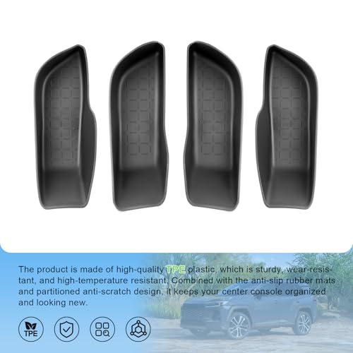 Coleya (4Pack) 2026 RAV4 Door Pocket Tray for Toyota RAV4 (LE/SE/XLE Premium/Woodland/XSE/Limited), Durable Door Slot Pocket Insert 2026 RAV4 Accessories by Coleya - Used condition - Image 4