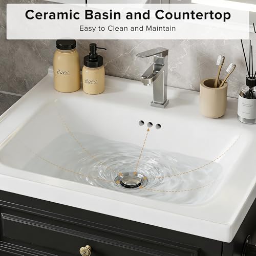 Bathroom Vanity with Sink & Towel Holder, 24 inch, Floating Bathroom Vanity — view 5