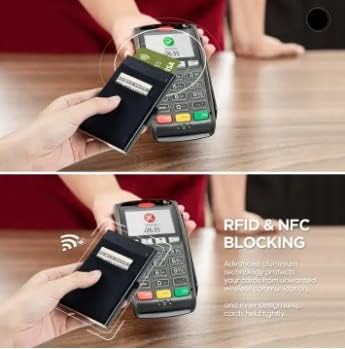 Miniatura 4 de TILONSTAR - Cartera Rfid minimalista personalizada, sin escaneo, tarjetero para hombre, billetera de aluminio, parlimente de acero, empuje rápido,