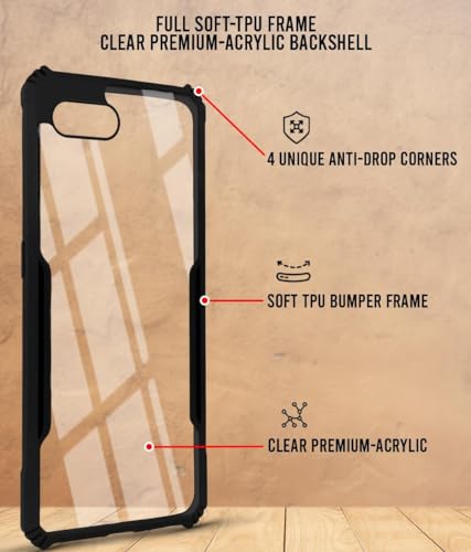 Image of Jkobi Back Cover Case for Realme C1 (Shockproof with Polycarbonate Clear Panel | Professional Black)