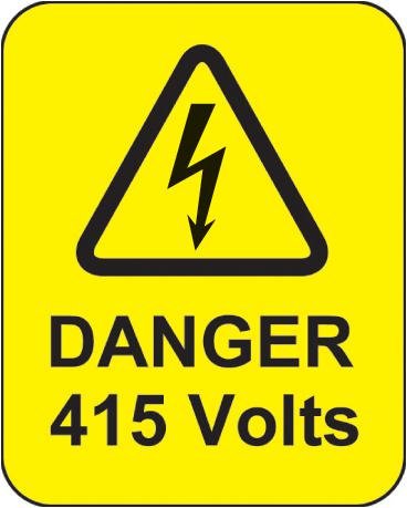 Etiquetas de Señalizacion, Danger 415V, SAV, (PK 100), signos de protección personal, seguridad del sitio, paquete de 100 piezas - 59767