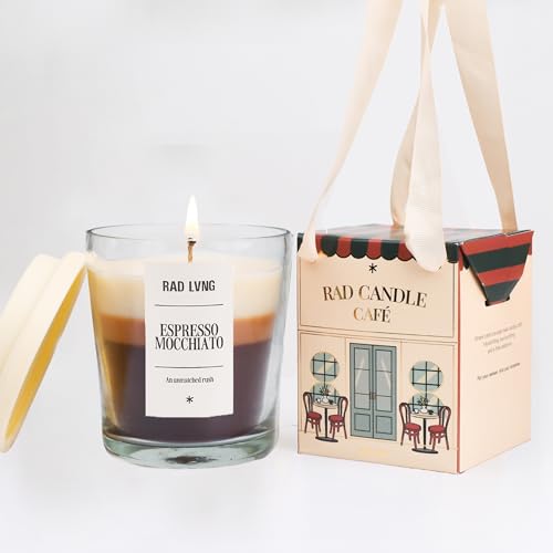 Image of RAD LVNG Espresso Macchiato Grande | 350g Soy Wax Scented Candle | 45hr+ Burn | Gel Wax Cubes | Silicone Lid | Hand-Poured | Coffee, Chocolate, Vanilla | Gifting & Home Decor
