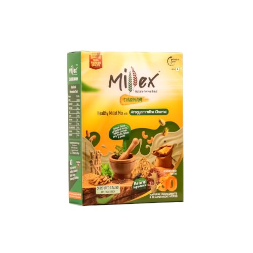 Image of Millex Millet Healthy Mix With Churnam 800G| 30 Natural Nutrition and 18 Herbal Churna Ingredients | Sprouted Cereals,Nuts, & Pulses |No Sugar Organic Multigrain Nutrition Drink | |Porridge Mix