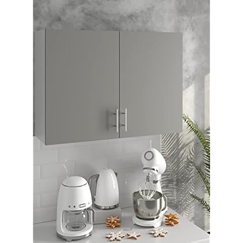 Kitchen Cabinet - 1000mm - Wall Mounted Upper Kitchen Unit by JD Greta - Grey Cover