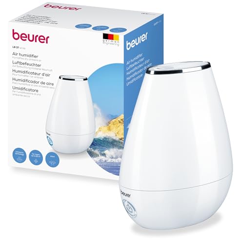 Beurer LB 37 Humidificateur d'air avec nébulisation à ultrasons, diffuseur d'arôme intégré, humidificateur avec mode nuit silencieux pour la chambre, réservoir de...