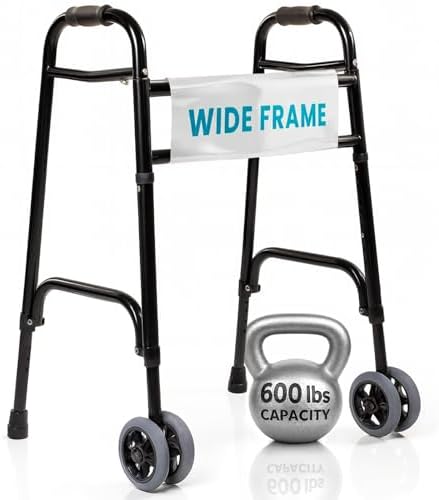 Vive Mobility Bariatric Walker for Seniors - Front 2 Wheel Walker...