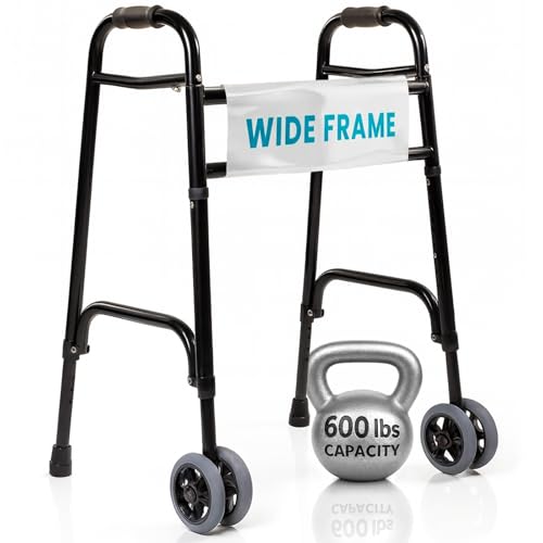 Vive Bariatric Front-Wheel Walker – Heavy Duty Folding