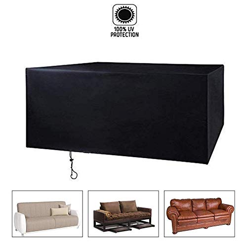 Preisvergleich Produktbild FQJYNLY-Gartenmöbel Abdeckung Polyesterwürfel Mit Winddichter Wasserdichter Abdeckung Und Abdeckung Zur Einfachen Reinigung Mit Aufbewahrungstasche, 33 Größen (Color : Black, Size : 160×130×90cm)