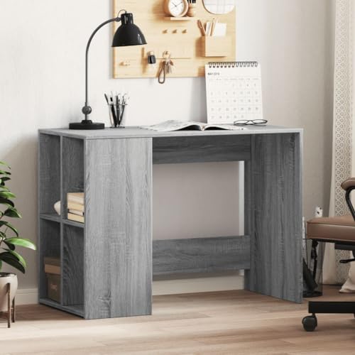 Tonture Escritorio gris Sonoma 102 x 50 x 75 cm de madera para ordenador, portátil y oficina, mesa de trabajo robusta, ideal para la oficina en casa, estudio y juegos