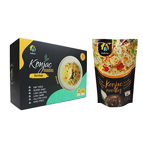 Hethstia 16-Pack Konjac Rice And Shirataki Noodle Keto Spaghetti Pasta Paleo-Friendly, Sugar Free, Gluten-Free, Low Calorie And Vegan #TOP25