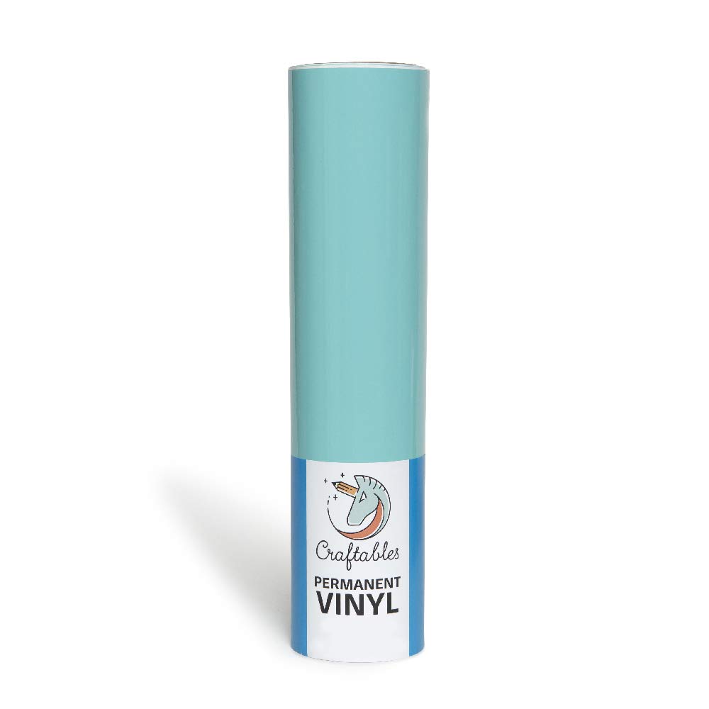 CraftablesMint Vinyl Roll - Permanent, Adhesive, Glossy & Waterproof | 12" x 10' | for Crafts, Cricut, Silhouette, Expressions, Cameo, Decal, Signs, Stickers