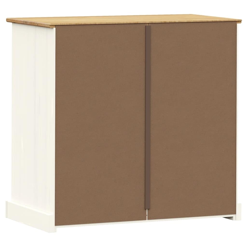 VIGO biała komoda 80 x 40 x 76 cm z litego drewna sosnowego, komody, komody, drewniana komoda, szafka oszczędzająca miejsce do sypialni, salonu
