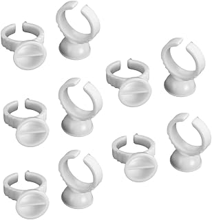 Beavorty Eyelash Cup 100pcs Tattoo Glue Rings Ink Cup Tattoo Glue Ring Holder Disposable Containers Lash Glue Holder Pigment Container