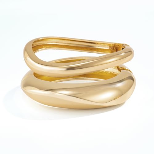 KunJoe Luxe Gold Chunky Bangle Bracelets for Women – Trendy Adjustable Cuff Jewelry for Effortless Style - Image 7