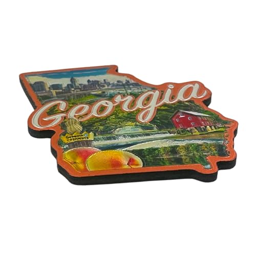 Imán decorativo estado de Georgia 2 pulgadas miniatura 2