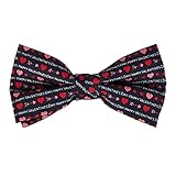 Jacob Alexander Men's Happy Valentine's Day Hearts and Love Arrows Pre-Tied Clip-On Bow Tie - Black...
