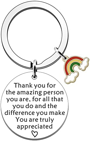 SDOFY Leaving Gifts for Colleagues Boss Friends Women Men Thank You Keyring Gift for Women Teacher Leaving Gifts for Women Men