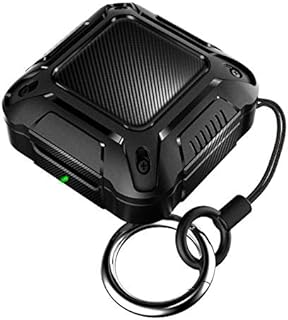 HALLEAST Compatible for Samsung Galaxy Buds2 Pro case 2022/Galaxy Buds 2 case 2021/Galaxy Buds Pro Case 2021 / Galaxy Buds Live Case 2020,TPU Shockproof Hard Carbon Fibre Cover with Carabiner,Black