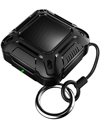 HALLEAST Für Galaxy Buds2 pro case 2022/Galaxy Buds 2 case 2021/Galaxy Buds Pro case 2021 / Galaxy Buds Live case 2020, stoßfestes TPU Hart Hülle mit Schlüsselanhänger, Schwarz Cover