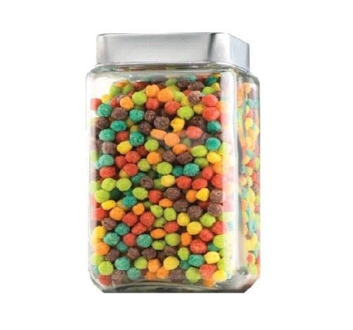 Anchor Hocking 1.5 Litre. Stackable Glass Jar with Brushed Aluminum Lid by Chabrias Ltd