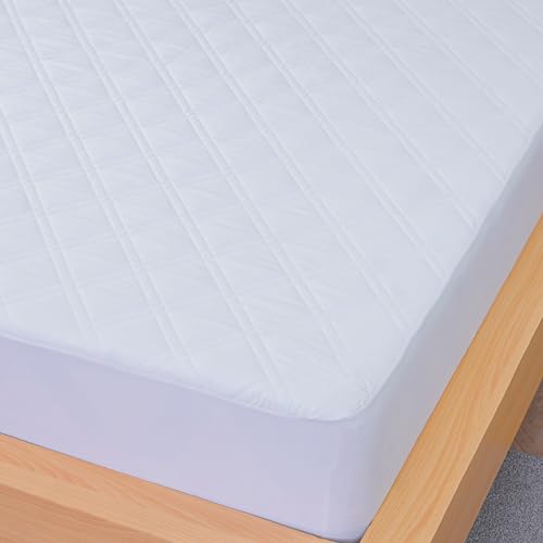 Sheet Story Quilted Mattress Protectors Double Size - 40cm Extra Deep Fitted Mattress Protector Double Bed - Hypoallergenic Double Mattress Protector - Elastic Fitted Mattress Cover (Not Waterproof)