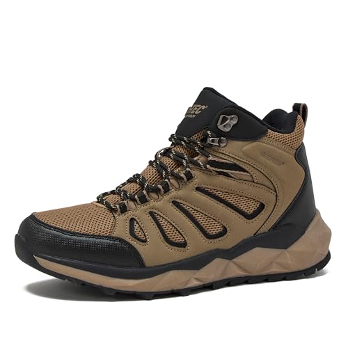 HI-TEC Valley Geo Mid Waterproof Hiking Boots for Men, Lightweight
