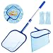Pool Tief Kescher, Pool Kescher Set, mit 1.12M Alu Teleskopstange, Kescher Bodenkescher, Skimmer Netz für Spasfür Schwimmbad, Whirlpools, Skimmer Pool Kescher Gürtel Für Aquarium, Gartenteich