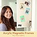 10 Pack 2.36 x 3.54 Inch Acrylic Fridge Magnetic Frame Scalloped, Double Sided Polaroid Frame, Magnet Picture Frames for Fridge suit Fujifilm Instax Mini, Frames for Fridge/Locker, Colorful Set