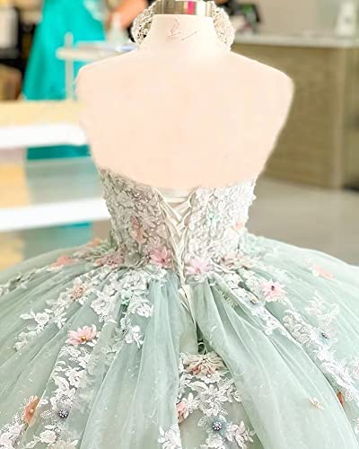 Trhtx Blush Pink Lace Quinceanera Dresses Ball Gown Puffy Strapless Prom Gown Sparkly Beaded Princess Sweet 15 16 Dresses For Pageant 2 #TOP4