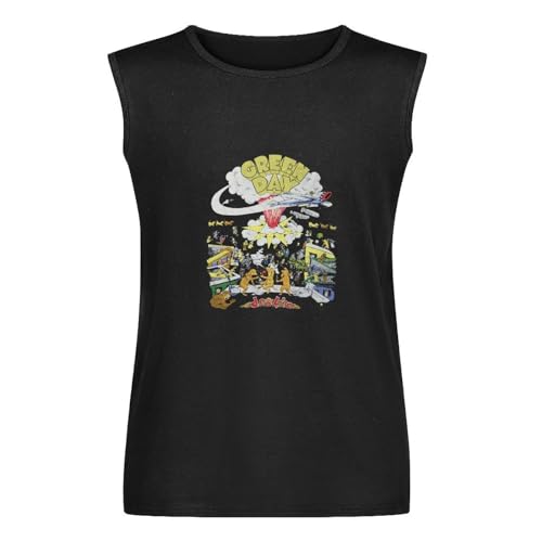 Green Day Band Dookie Sleeveless T-Shirt Printed Tee Black Mens Vest Tank Top Shirt L