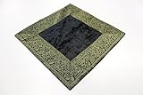 Handgefertigt aus Indien Agas Own 2 Indische Kissen 60 x 60 cm Kissenhülle Kissenbezug Orientalischer Bezug Indien (Schwarz)
