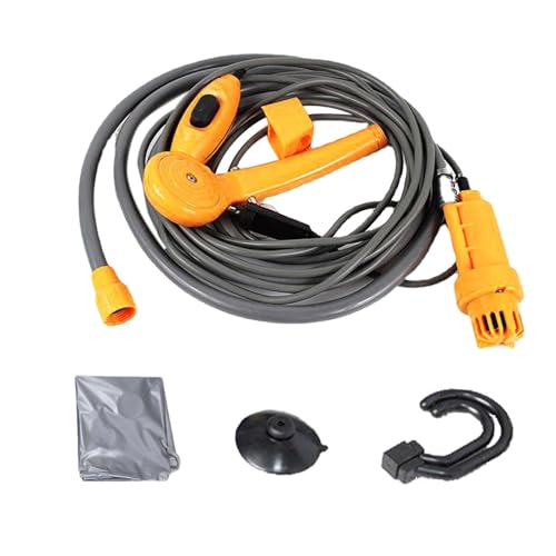 Ducha portátil para Exteriores,Cabezal de Ducha para Exteriores,Ducha de Mano y Manguera Plug and | Ducha móvil de 12V para Limpieza, Lavado de Coches, Cabezal de Ducha conmutable, Bomba