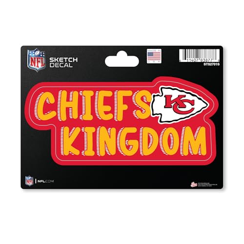 Rico Industries NFL Football Kansas City Chiefs Sketch Look 4" X 6" Decal