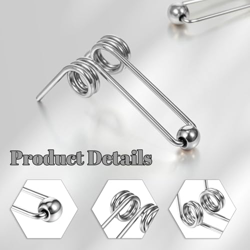 6PCS Double Return Torsion Springs, Hair Curling Torsion Spring, Curling Iron Rod Part Replacement Accessories, Diameter 1.3 mm/0.05 inch Length 30 mm/1.18 inch Perm Rods Hair Curling Accessories