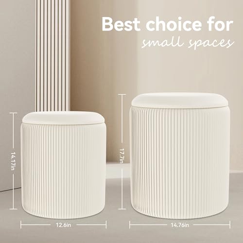 2pcroundvelvetottomanwithstorageupholsteredpouffootrestfordormbohocoffeetablestoolscutecircleottomanwithstoragemultifunctionalvelvetstorageottomanforlivingroombedroom Urban Country Home Decor 2pc round velvet ottoman with storage upholstered pouf foot rest for dorm boho coffee table stools cute circle ottoman with storage multifunctional velvet storage ottoman for living room bedroom urban country home decor