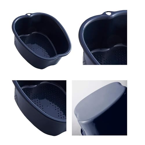 Tina para baño de pies con capacidad extra grande plástico negro miniatura 3