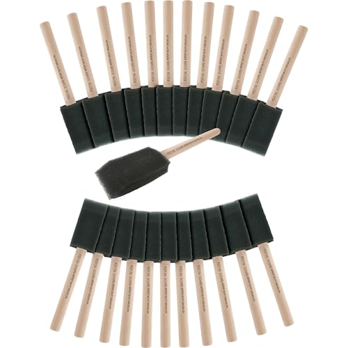 Peachtree Woodworking Supply 1 inch Foam Brush 24 Pack for Painting Staining Varnishing and General Finishing Projects Made in The USA