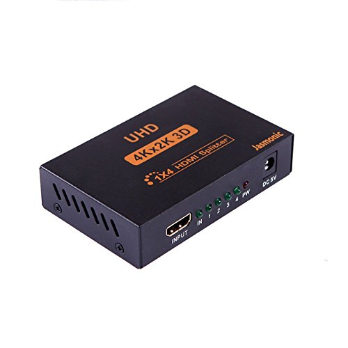 4K Hdmi Splitter 1x4 Ports 4 Ports HDMI Powered Splitter Audio Splitter Supports 2K x 4K 2160P & 3D HD Audio